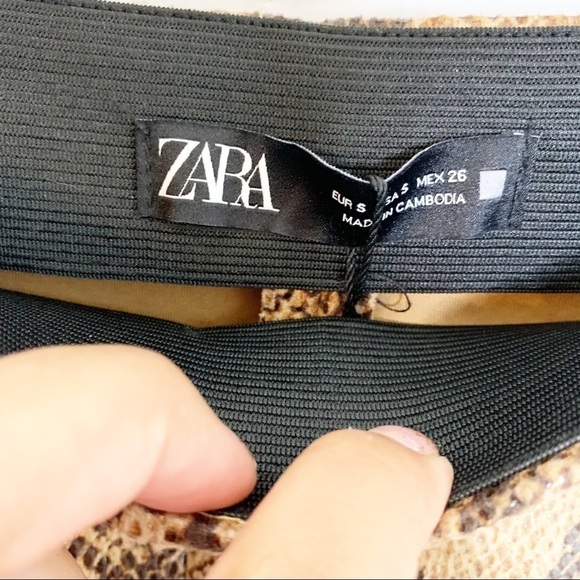 Zara Bloggers Favorite High Rise Zip Ankle Animal Snakeskin Print Leggings - Picture 11 of 15